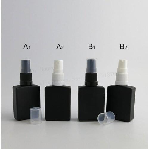 200pcs/lot 30ml Refillable Portable Frost black cosmetic glass sprayer bottle 30cc Empty lotion pump bottle