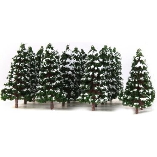 20pcs Models Green Trees Snow Scene Landscape Train Decoration Toy 3.15
