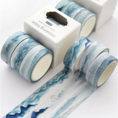 3 pcs/pack Snow mountain Washi Tape set Adhesive Tape DIY Scrapbooking Sticker Label Japanese Masking tape