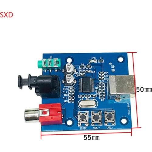 5pcs PCM2704 DAC USB to S/PDIF Sound Card hifi DAC Decoder Board 3.5mm Analog Coaxial Optical Fiber Output