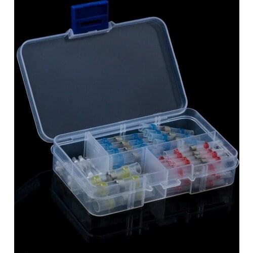 50Pcs Waterproof Solder Seal Heat Shrink Butt Terminals Soldering Sleeve Electrical Wire Cable Connectors Kit 22-10 AWG