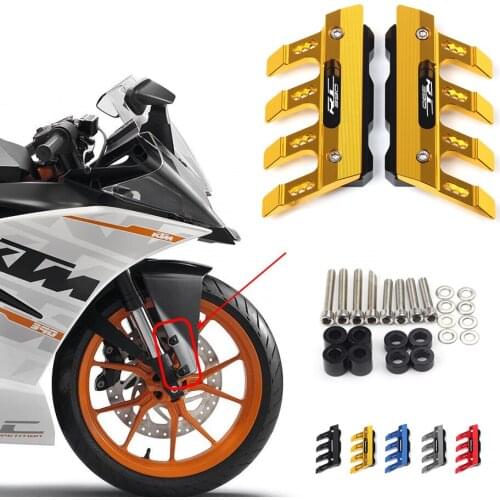 With Logo For KTM rc390 rc 390 Motorcycle CNC Accessories Mudguard Side Protection Block Front Fender Anti-Fall Slider