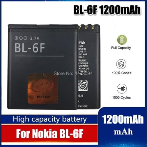 BL-6F Replacement Lithium phone battery 1200mah BL 6F Rechargeable Battery BL6F For Nokia 6788 6788I N78 N79 N95 8G Battery