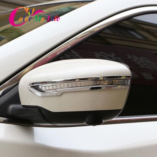 Color My Life ABS Chrome Rear Rearview Mirror Protection Cover Trim Sticker for Qashqai J11 Murano 2015 - 2020 Accessories