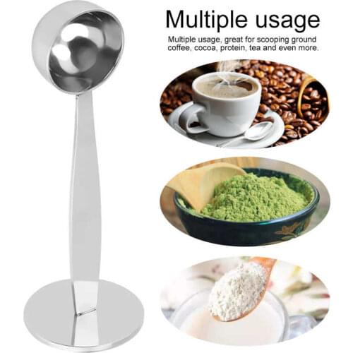 Dessert spoon Dual-purpose Stainless Steel Tamping Measuring Coffee Bean Powder Spoon Scoop Coffee Spoon