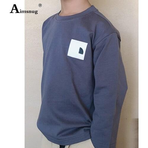 Children Fashion T-shirt Kids Round Neck Long Sleeve Tees Boys Casual Shirt Kpop Style 2021 Autumn Leisure Top Streetwear