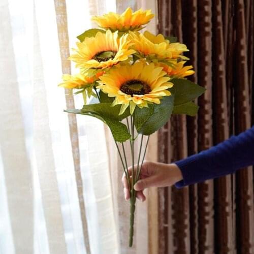 Sunflower Simulation Bouquet Home Garden Wedding Table Decoration DIY Floral Ornament Plant