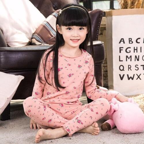 Children Clothing Sets Christmas Pajamas Kids Pijamas Infantil Toddler Sleeping Wear Flowers Print Girls Pajamas Baby Sleepwear