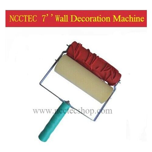 7'' wall paint decoration machine with 1 red hard rubber paint roller and 1 sponge roller FREE shipping | 220 roller designs