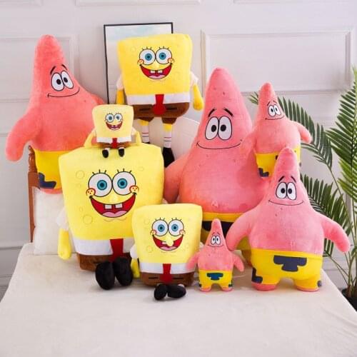 Kawaii Sponge Baby Plush Toys Patrick Cartoon Comic Anime Model Doll Stuffed Toy Birthday Gift For Children