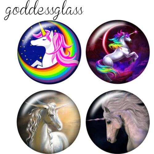 Fashion Beauty Pegasusunicorn 10pcs 12mm/18mm/20mm/25mm Round photo glass cabochon demo flat back Making findings ZB0461