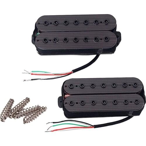 Premium Alnico v Electric Guitar Pickups Double Coil Pickup Set, 7 Strings, Wood