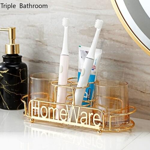 New Cup Shelf and Glass Cup Home Hotel Kitchen Bathroom Set Supplies Storage Appliances Couple Mouth Cup Ornaments