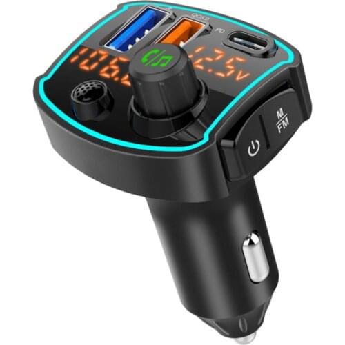 Novel-BC69 Car Mp3 Player Bluetooth 5.0 Receiver FM Transmitter USB Car Charger QC3.0 PD 18W Quick Charge U Disk Music Player