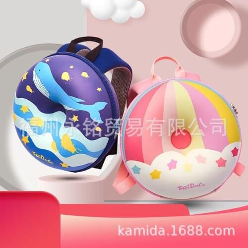 New EVA 3D cartoon cute kindergarten school bag for kids cartoon cute donut rainbow eggshell backpack
