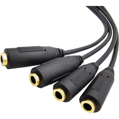 Headphone Splitter Cable, 3.5mm, Y, Jack, Extension Cable, 3.5mm Male To 4 Ports, 3.5mm, Female, Aux 3.5, Drop shipping