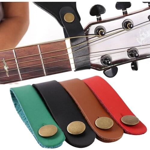 30% Hot Sale Faux Leather Guitar Neck Headstock Strap Holder Button Lock with Metal Fastener
