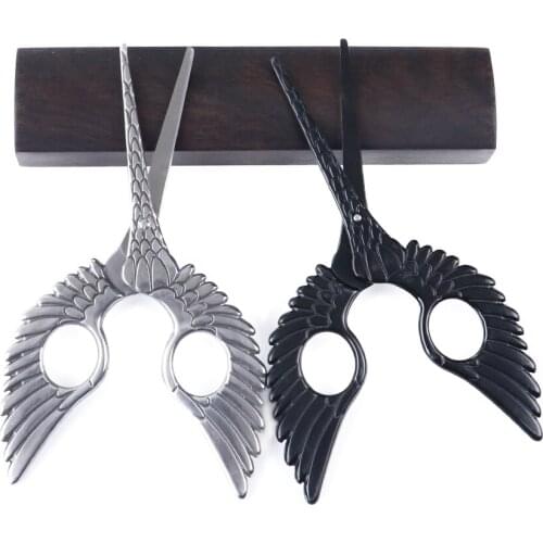 Sliver balck Mirror Wing Scissor Retro Vintage sewing scissors European Style Stainless Steel For Needlework