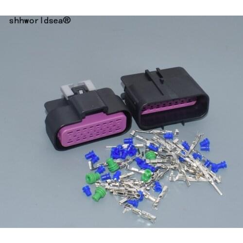 Shhworldsea 16 Way 1.5mm 2.8mm Black Sealed Male and Female Connector Assembly, Max Current 15A 15326085/15326084