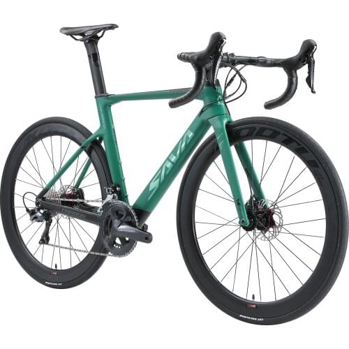 SAVA Road Bike 2021 Carbon Road Bike Complete 700c Full Carbon Bicycle Carbon Frame Bike with SHIMANO ULTEGRA R8020 Disc Brake