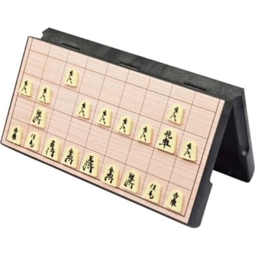 Foldable Magnetic Folding Shogi Set Boxed Portable Japanese Chess Kids Children Game Supplies Y4UD