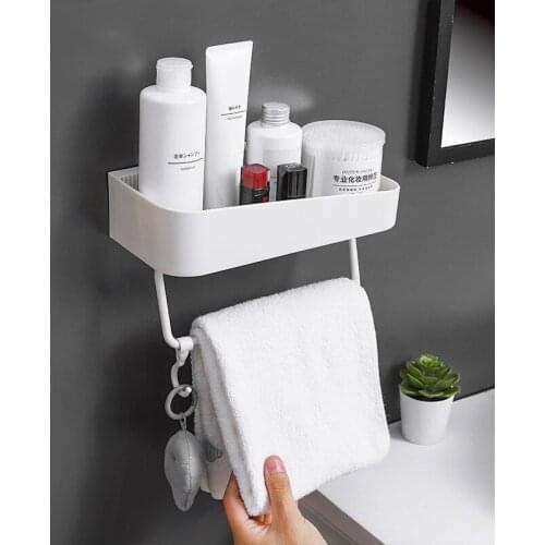 Toilet racks toilet washroom vanity towel storage free punch wall-mounted bath wall bathroom storage shelf