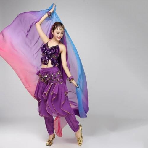 Belly Dance Veil Imitation-Silk Bollywood Tradition Dancing Scarf Thin Gradient Shawl 220cm*120cm