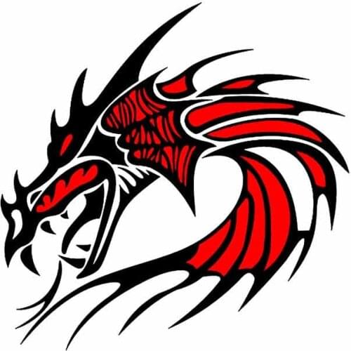 JuYouHui Exterior Accessories Decal Cartoon Dragon Motorcycle Car Stickers Personality Graphics Bumper Windshield Decals PVC13cm