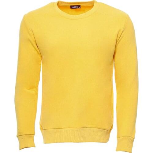 Yellow Plain Circle Neck Sweatshirt