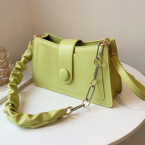 Women Simple Small Chain Crossbody Bags Square Designer Handbags Female Pleated Tote Messenger Bag Trend Chic Shoulder Bags Sac