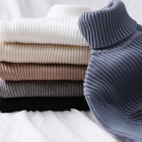2020 Autumn Winter Women Knitted Turtleneck Sweater Casual Soft polo-neck Jumper Fashion Slim Femme Elasticity Pullovers Tops