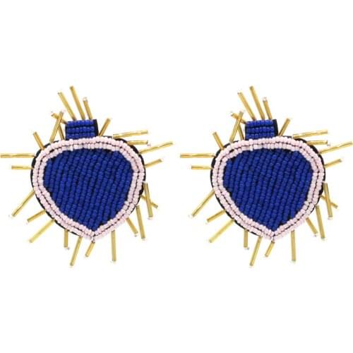 Zouchunfu Boho Earrings For Women Handmade Heart Stud Earrings For Women Lovers Gifts Women Fashion Jewelry Orecchini