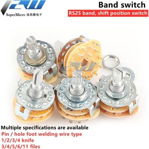 1 pcs RS25 band switch Shift position rotary switch 1 2 3 4 knife 3 gear 4 gear 5 gear 6 gear 11 gear
