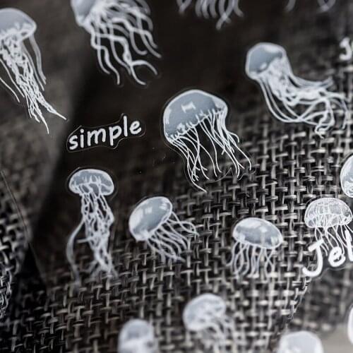 1pc White Jellyfish Nail Decal Ocean 3D Nail Art Transfer Stickers Sea Nail Design Nail Accessories for Nail Decorations