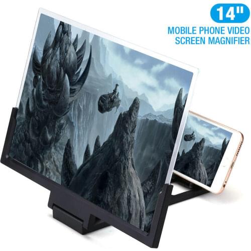 14 Inch Phone Screen Magnifier 3d Video Cell Phone Amplifier For Cell Phone Smartphone Enlarged Screen Phone Stand Bracket Usa