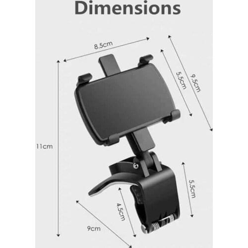 2@#Car Gps Navigation Car Accessories Dashboard Car Phone Holder 360 Degree Mobile Phone Stands Rearview Mirror Sun Visor