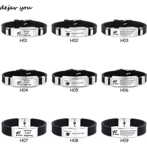 2021 Graduation Bracelet For Student Silicone Bracelet Boyfriend Gift For Him Anniversary Going Away Gift