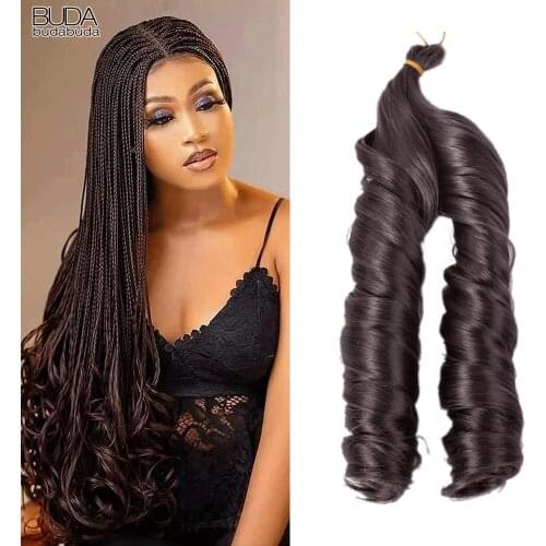 24Inch Synthetic French Curly Bulk Spiral Curls Crochet Braids Hair High Temperature Fiber Loose Wave Braiding Hair Extensions