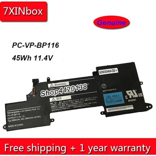 7XINbox 45Wh 3960mAh 11.4V Genuine PC-VP-BP115 PC-VP-BP116 Laptop Battery For NEC 3ICP4/48/78-2 PC-VP-BP116 Series Tablet