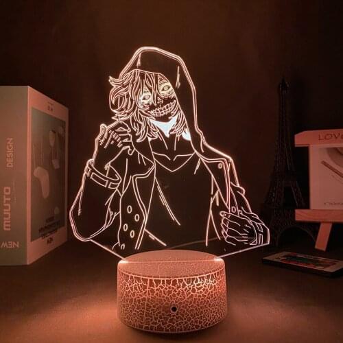 Acrylic Led Night Anime My Hero Academia Manga Hitoshi Shinso Lamp for Room Deco Birthday Gift Light Decoration Bedroom