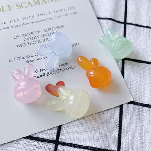 DIY jewelry accessories jelly color rabbit head shape loose beads earrings necklace jewelry accessories materials