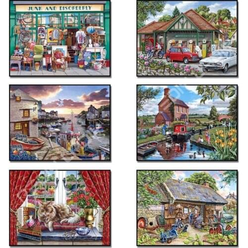 Diamond Painting Full Square / Round Drill Rhinestones Cross Stitch Diamond Embroidery Scenery Country Diamond Mosaic Home Decor