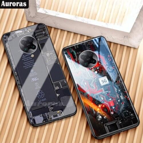 Auroras For Poco X3 Pro Case Explorer Painted Tempered Glass Cover For Xiaomi Poco F3 Shockproof Case