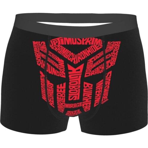 Autobots Red Transformers Science Fiction Action Film Underpants Breathbale Panties Mens Underwear Sexy Shorts Boxer Briefs