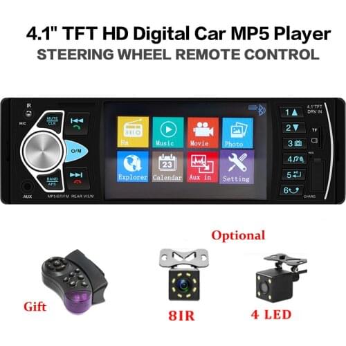 Car Radio 1din 4022d 4.1'' Car Auto Audio Stereo Bluetooth Radio TFT Screen MP5 Player FM Radio USB SD Support Rear View Camera