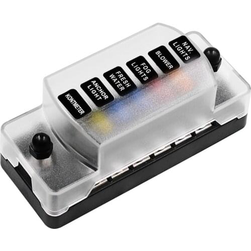 Long 6-way Independent Positive And Negative Fuse Box With 12 Fuse Strips Car Vehicle Bus Fuse Box Auto Parts Accessories
