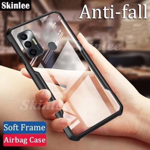 Skinlee Case For Tecno Spark 7 Official Original Case Shockproof Clear With Soft Frame For Tecno Spark7 Cover