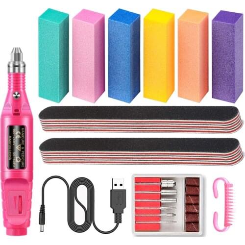 Electric Nail Drill Machine Kit Professional Poly Nails Gel Files Art Polisher Acrylic Milling Cutter for Manicure Tools Sets