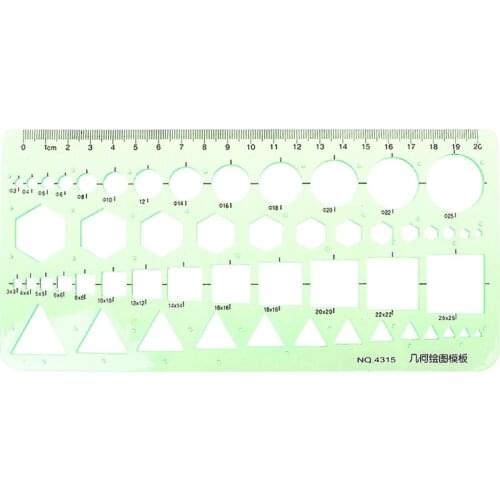Geometric Plastic Circles Squares Hexagons Triangle Template Ruler Drawing Tool Template Ruler
