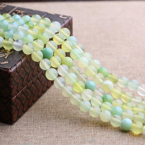 Grade A Natural Multi Tones Apple Green Agate Beads 6mm-12mm Smooth Polished Round 15 Inch Strand MN21